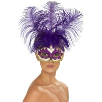 Benátska maska ​​Lady Baroque - fialová I