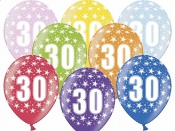 Balónek - číslo 30 - 6 ks