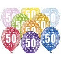 Balónek - číslo 50 - 6 ks