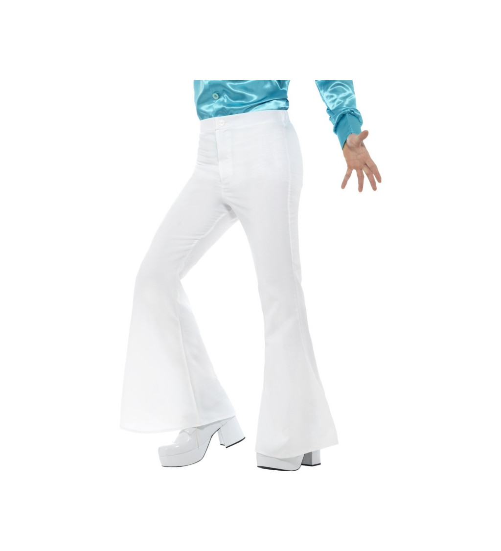 Zvonové pánské kalhoty - bílé