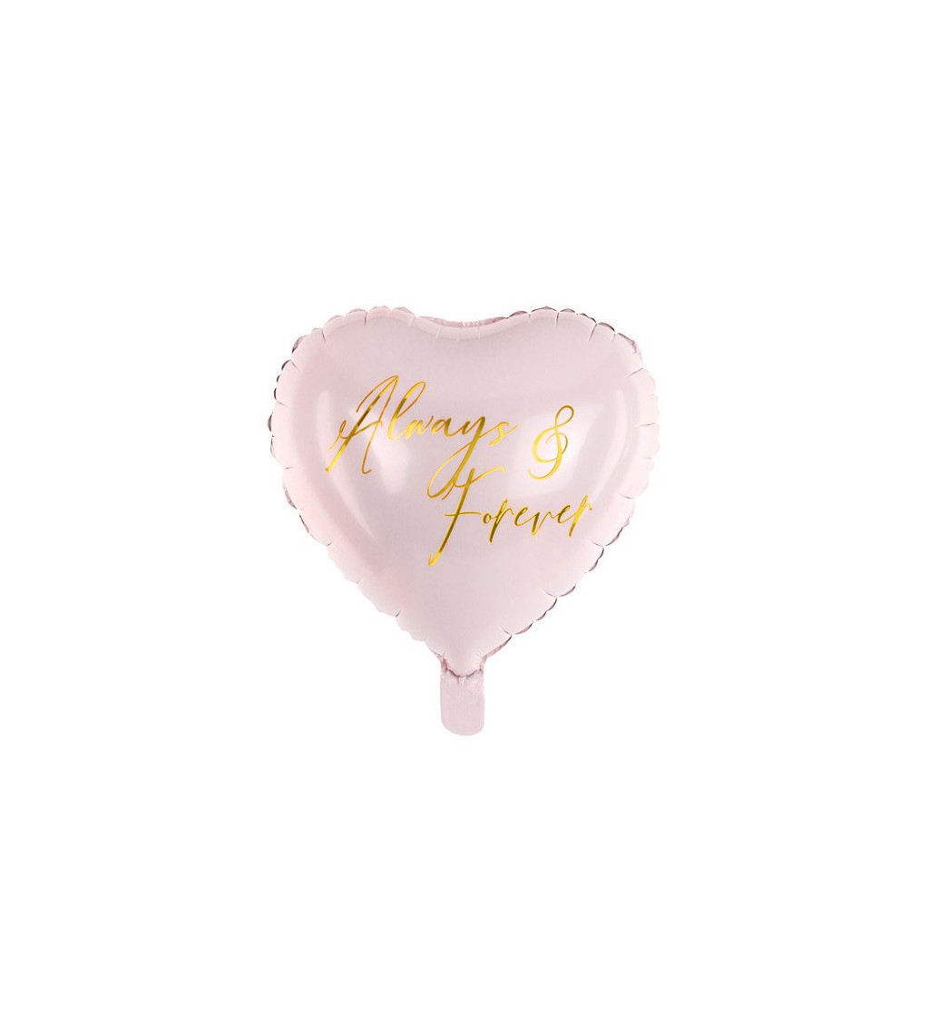 Světle růžový fóliový balónek Srdce