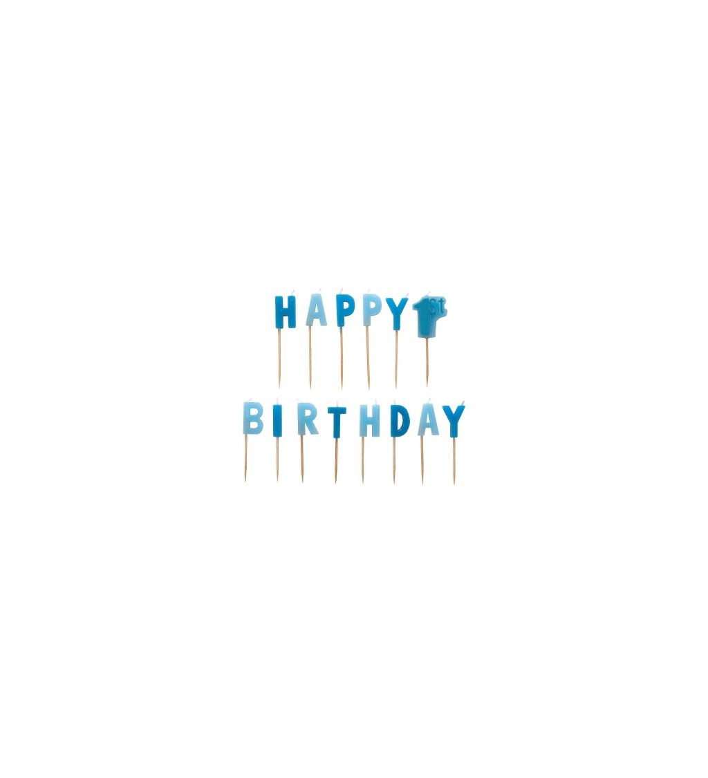 Happy birthday - Modré svíčky