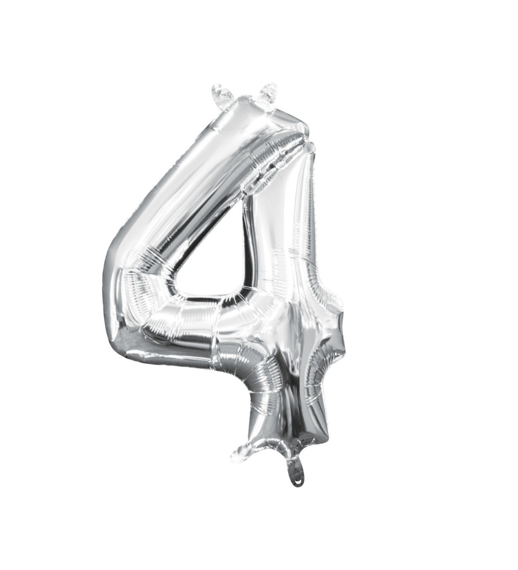 Fóliový mini balónek 4 - stříbrný