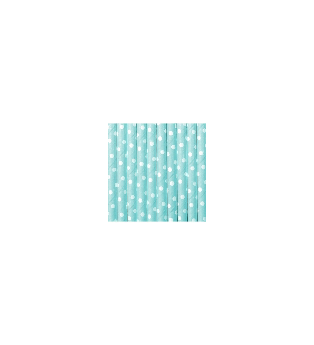 Párty brčka s puntíky - různé barvy (10 ks)