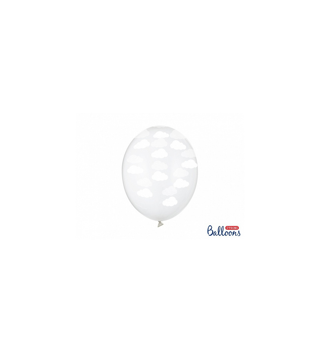 Průhledné balónky s bílými obláčky
