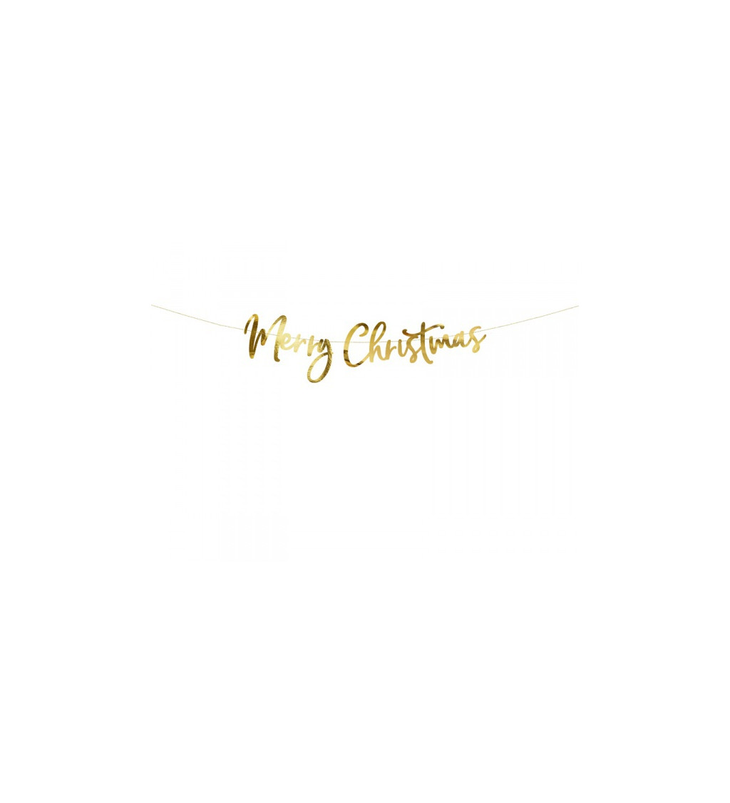 Girlanda - Merry Christmas (zlatá)