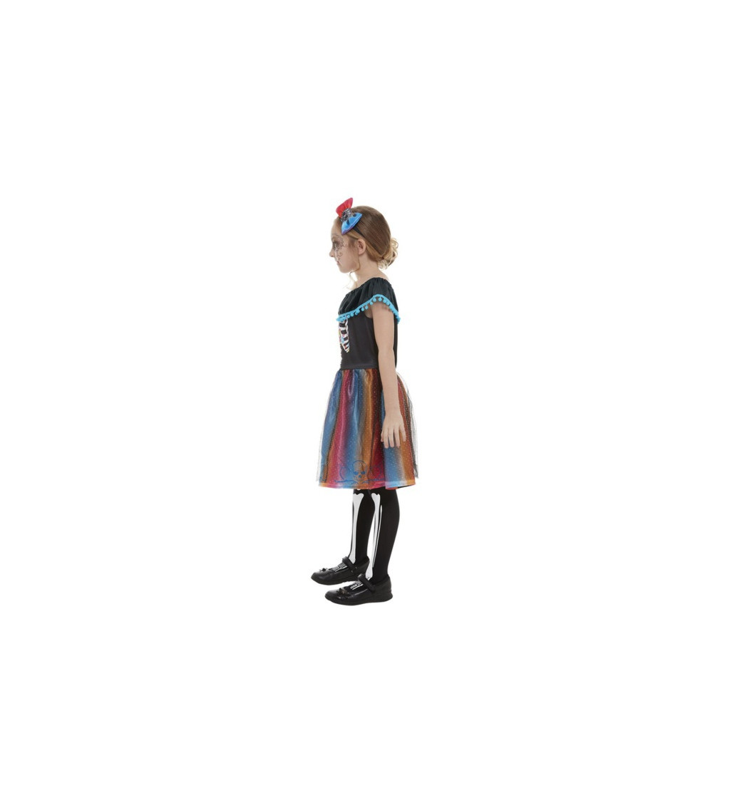 Dívčí kostým na Den mrtvých - modrý