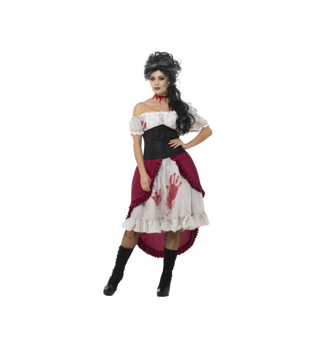 Krvavý viktoriánský kostým dívky