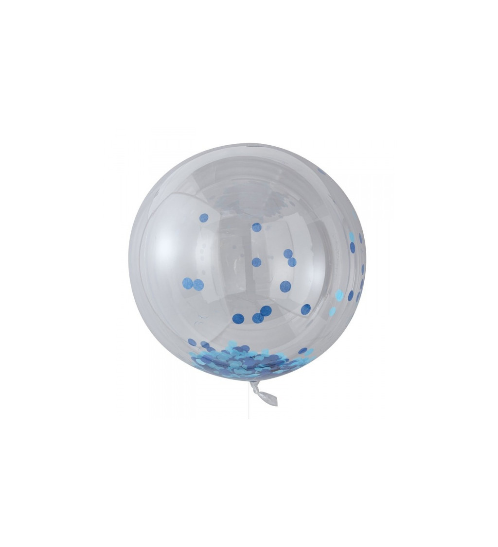 Balónek s konfetami - modrý