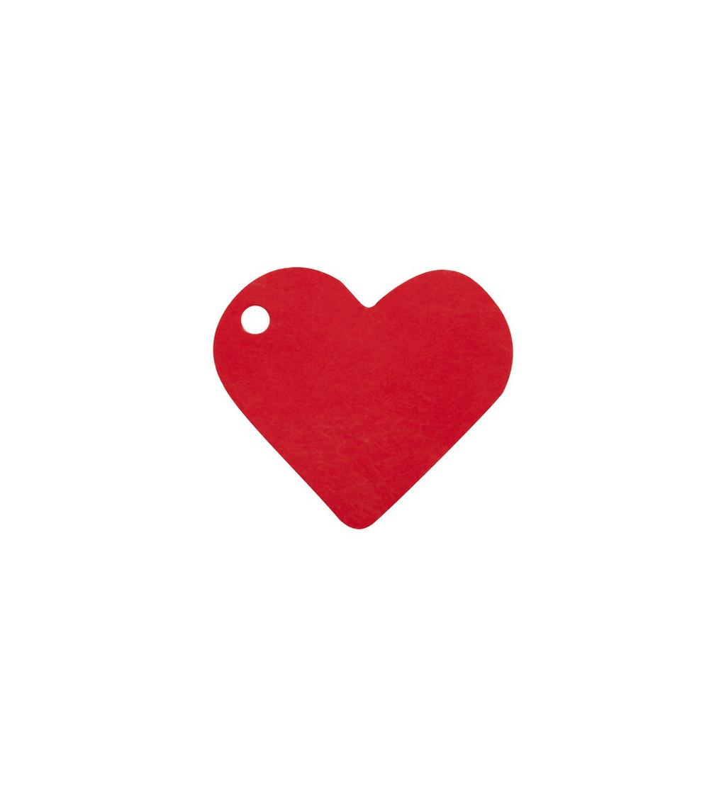 Jmenovka ve tvaru srdce - červená