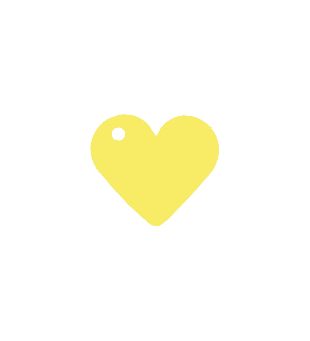 Žluté jmenovky - Srdce