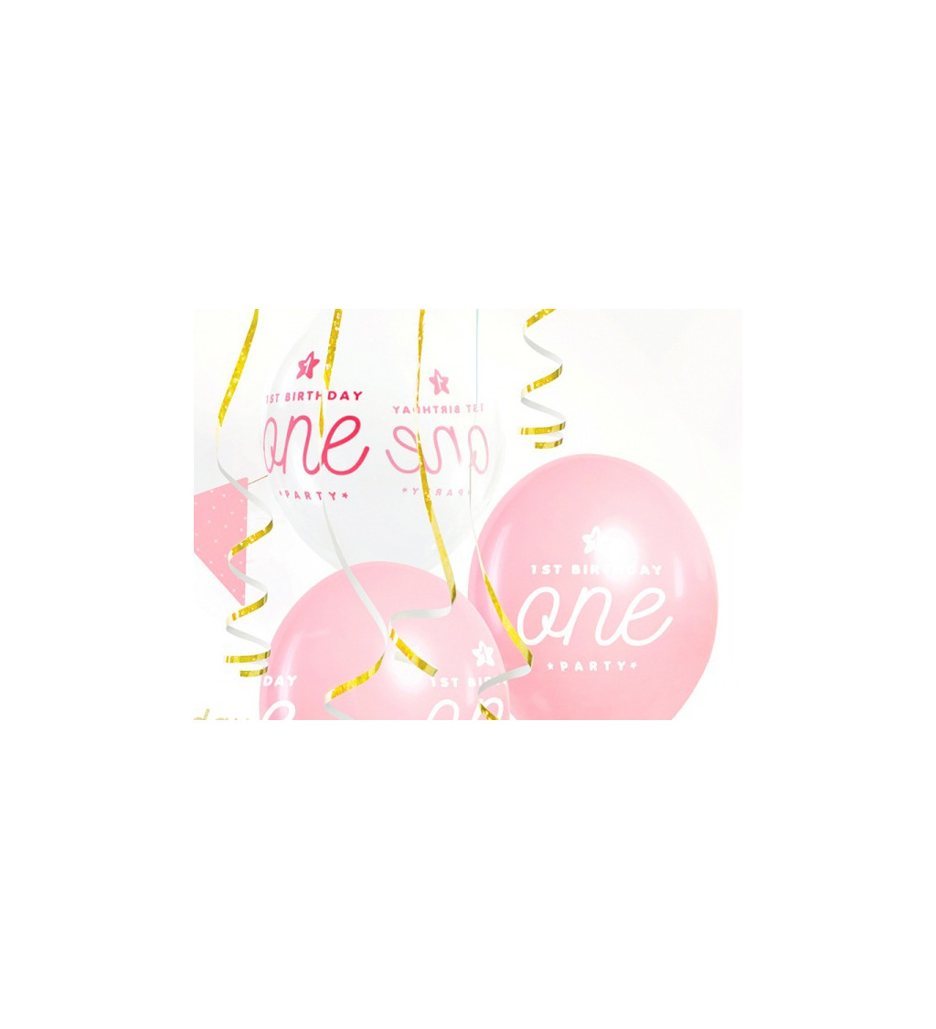 Růžové pastelové balónky One - silné