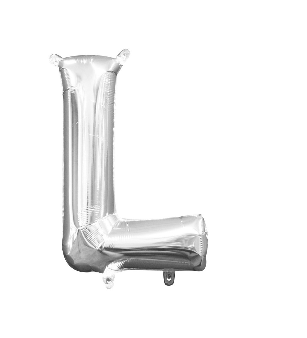 Stříbrný fóliový balónek "L" - malý