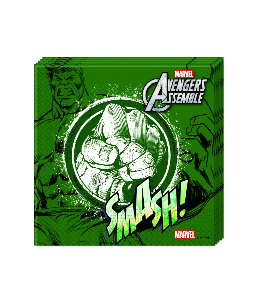 Hulk - Papírové ubrousky Avengers