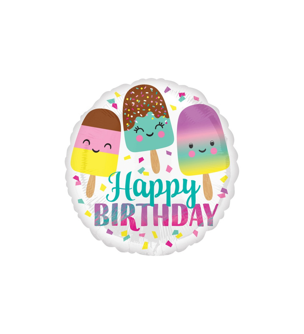 Balónek Happy Birthday - zmrzliny