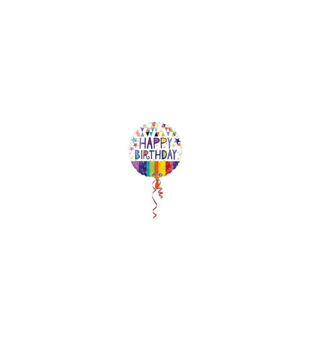 Kulatý balónek Happy birthday