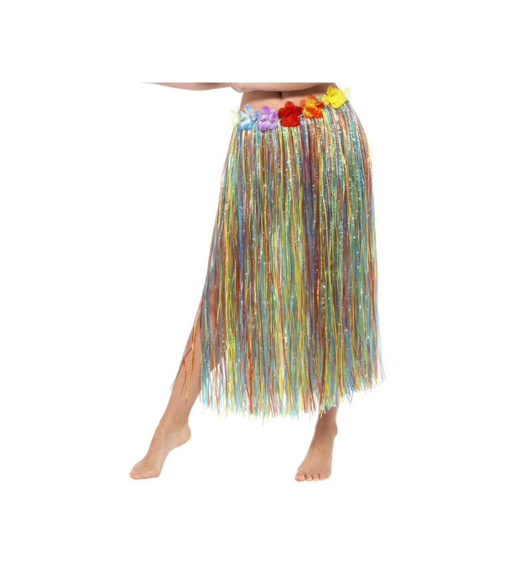 Duhová havajská sukně - dlouhá