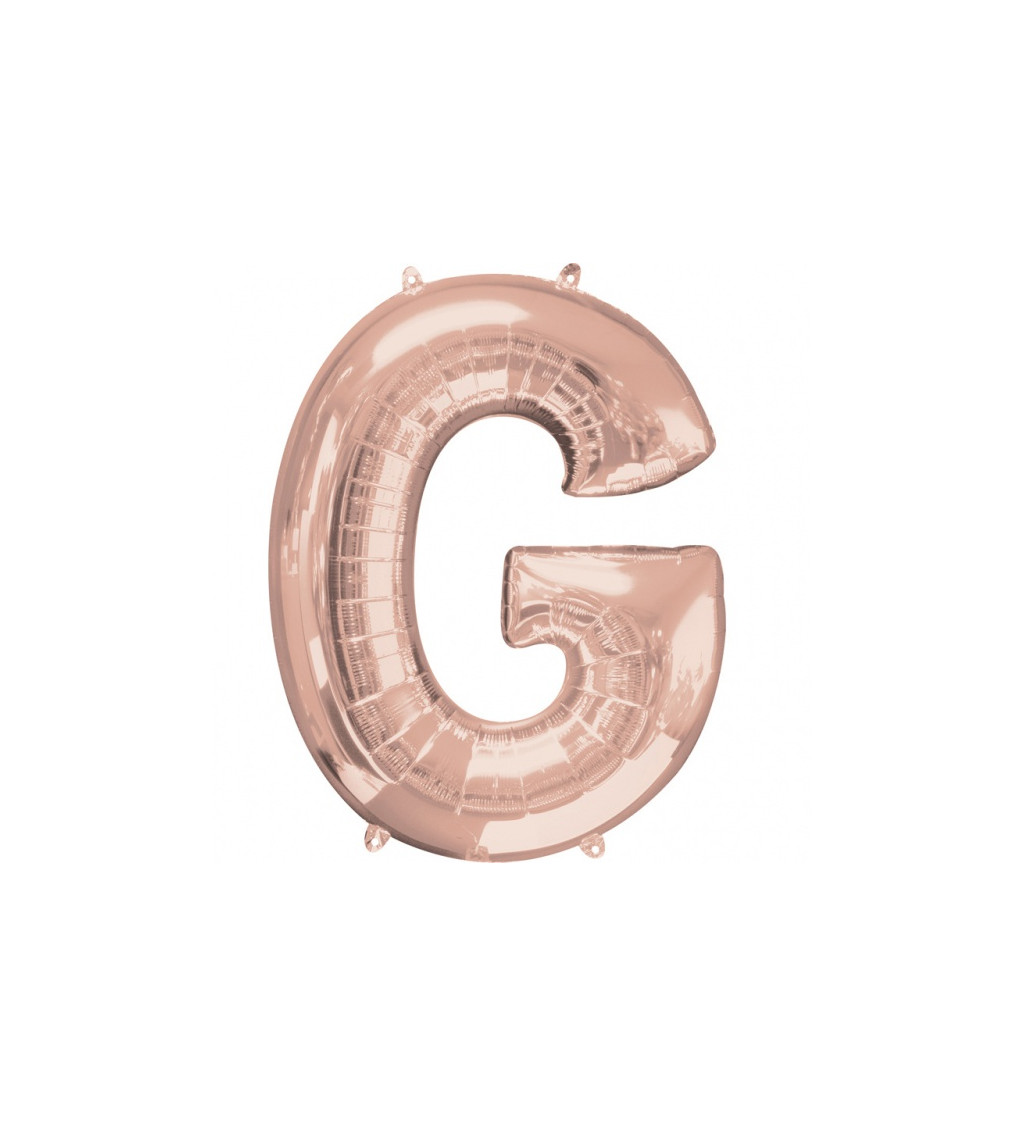 Rose gold fóliový balónek "G" - velký