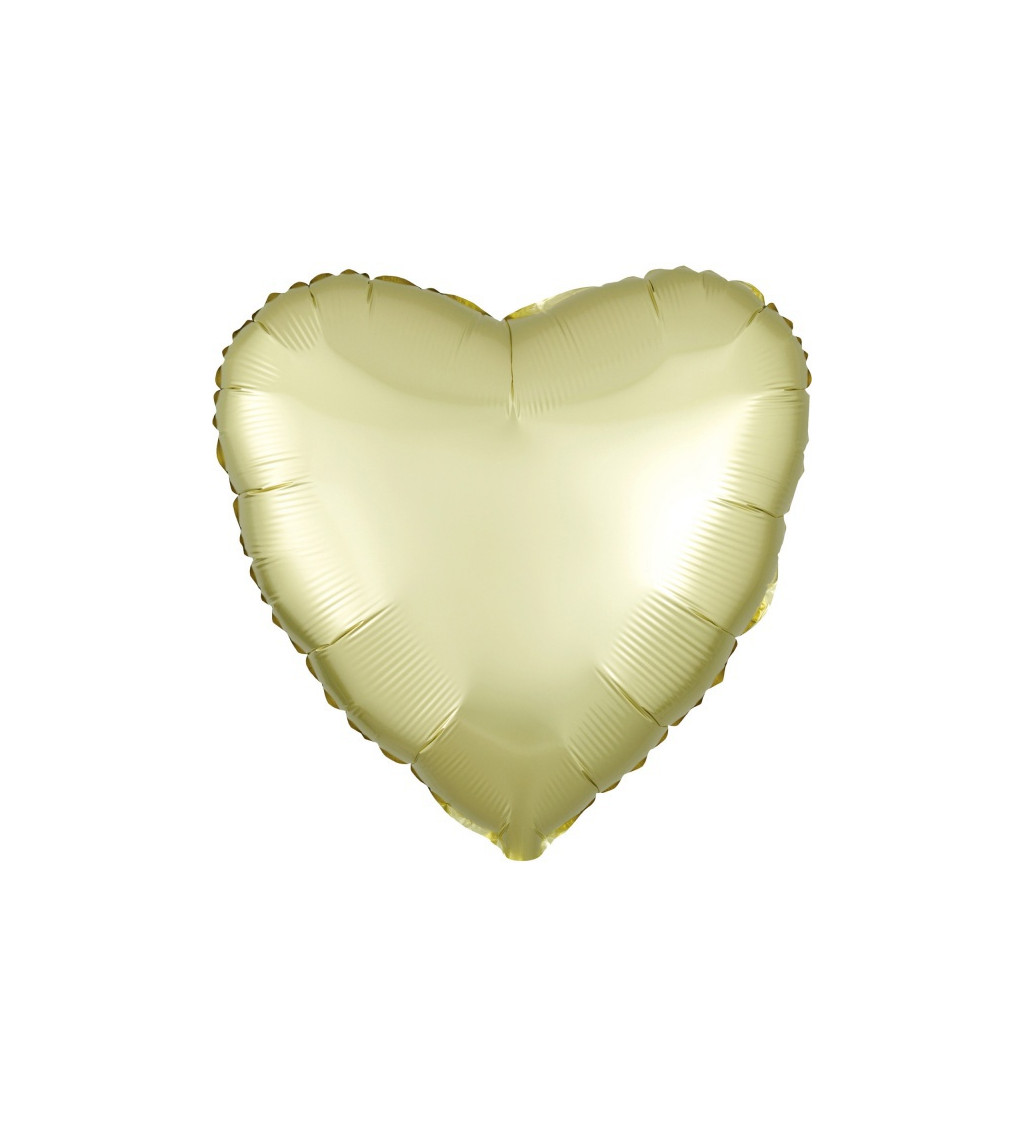 Fóliový balónek - pastelově žluté srdce