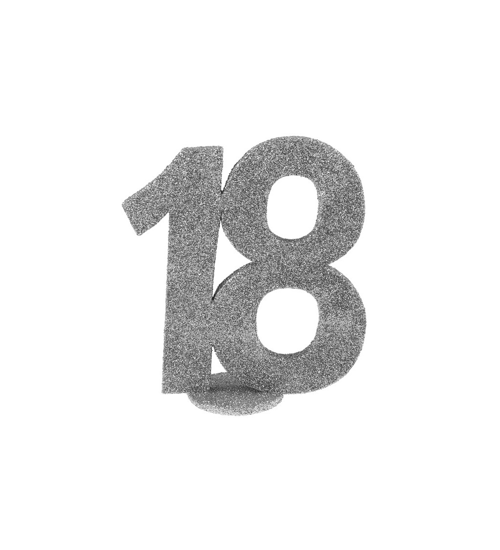 Číslo 18 stříbrná dekorace