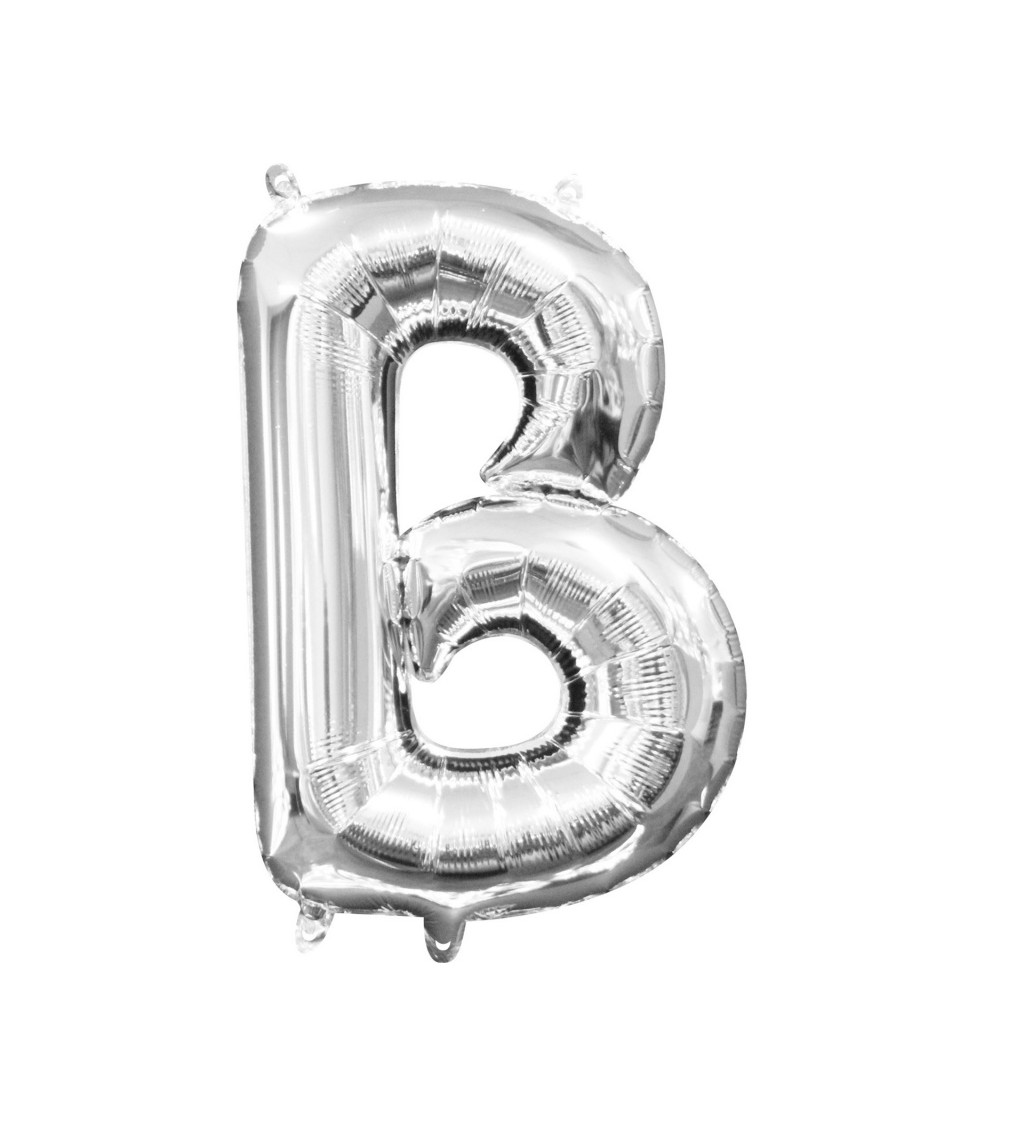 Stříbrný mini balónek ve tvaru "B"