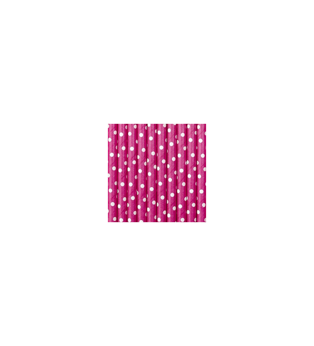 Párty brčka s puntíky - různé barvy (10 ks)
