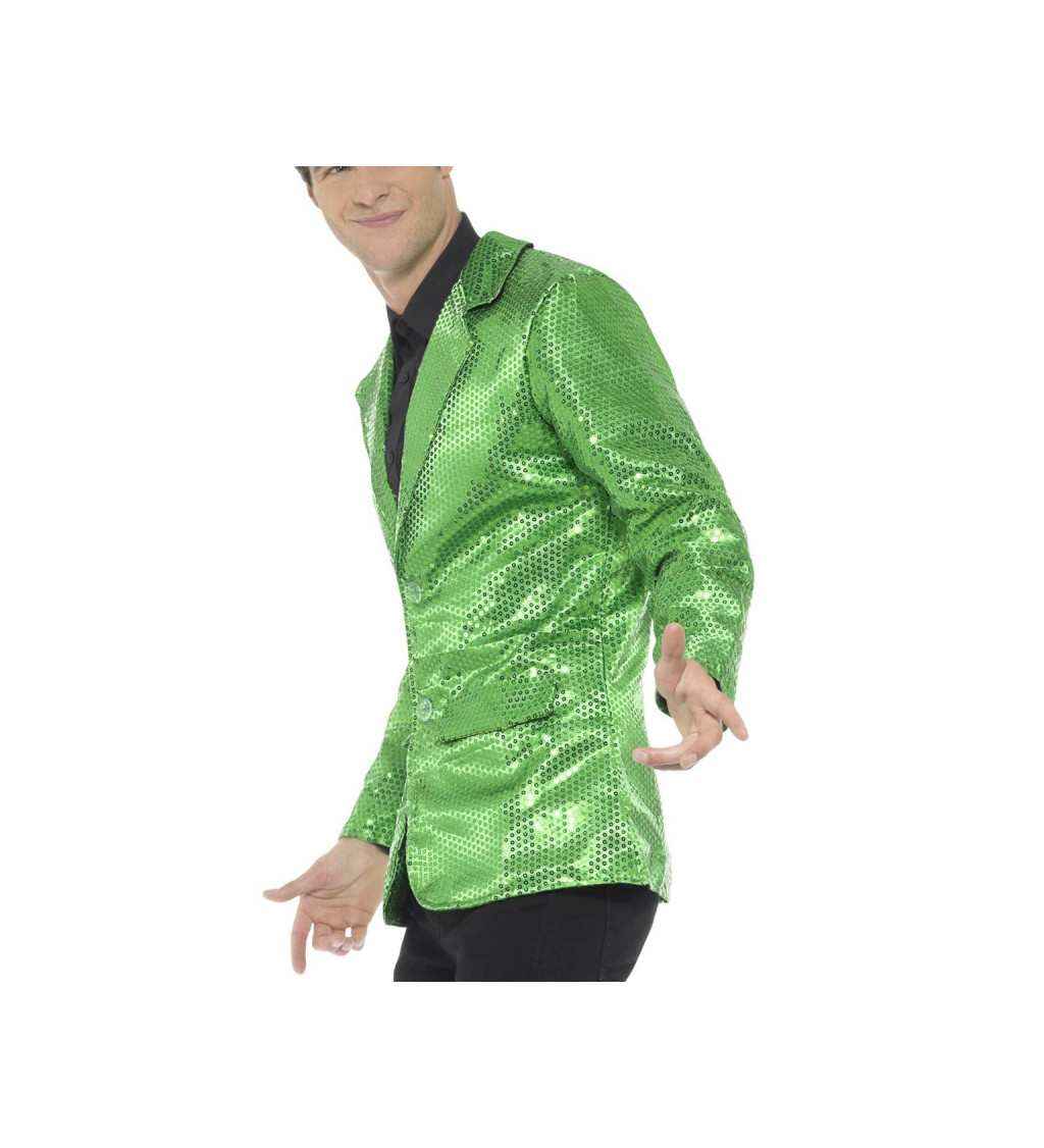 Flitrované sako pánské - zelené