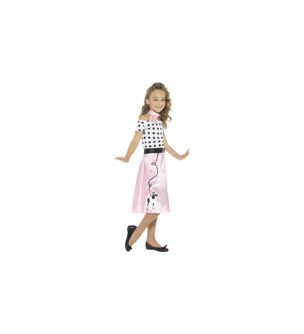 Dívčí kostým s pudlem - 50. léta