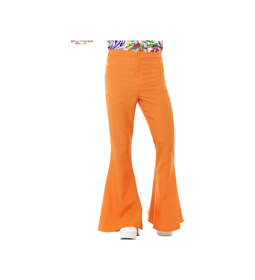 Pánské retro kalhoty zvonové - oranžové