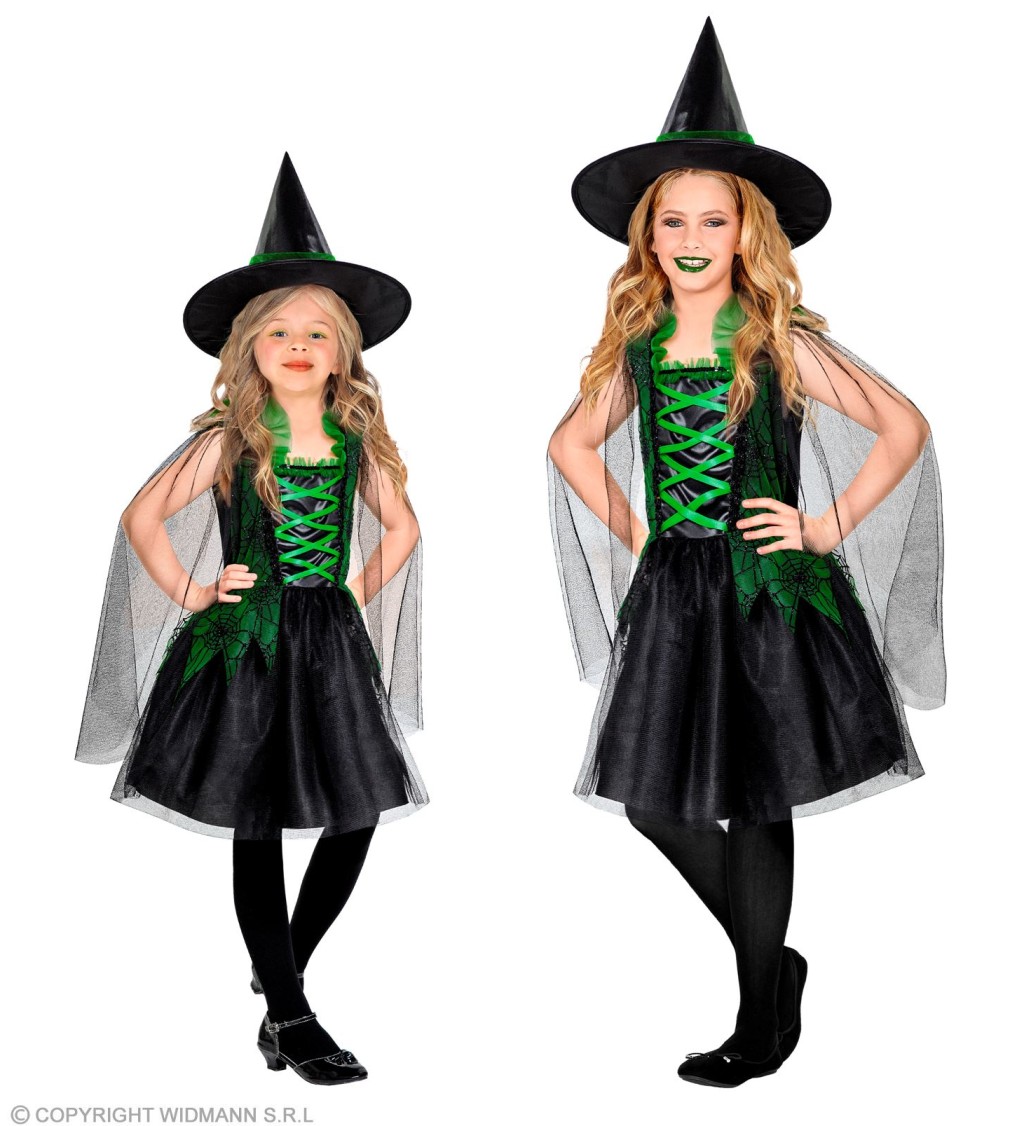 Dívčí kostým Čarodějka zelená