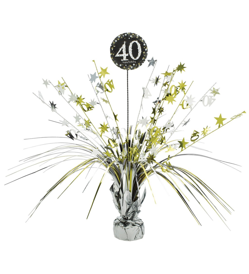 Zlato- stříbrná fontána 40. narozeniny - dekorace