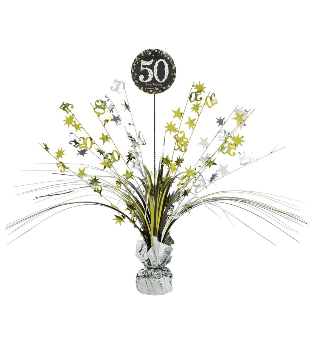 Zlato- stříbrná fontána 50. narozeniny - dekorace
