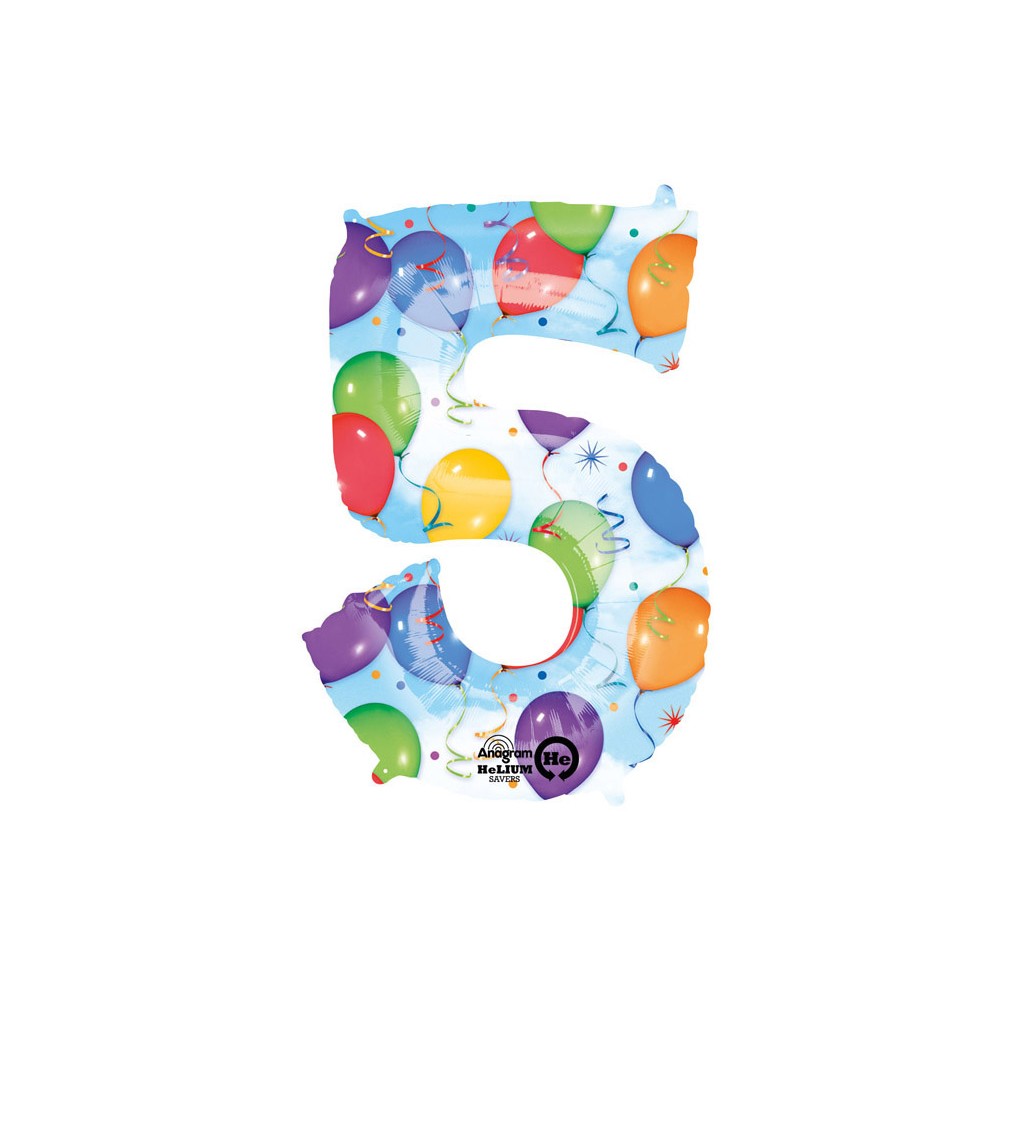 Fóliový balónek velký - Číslo 5