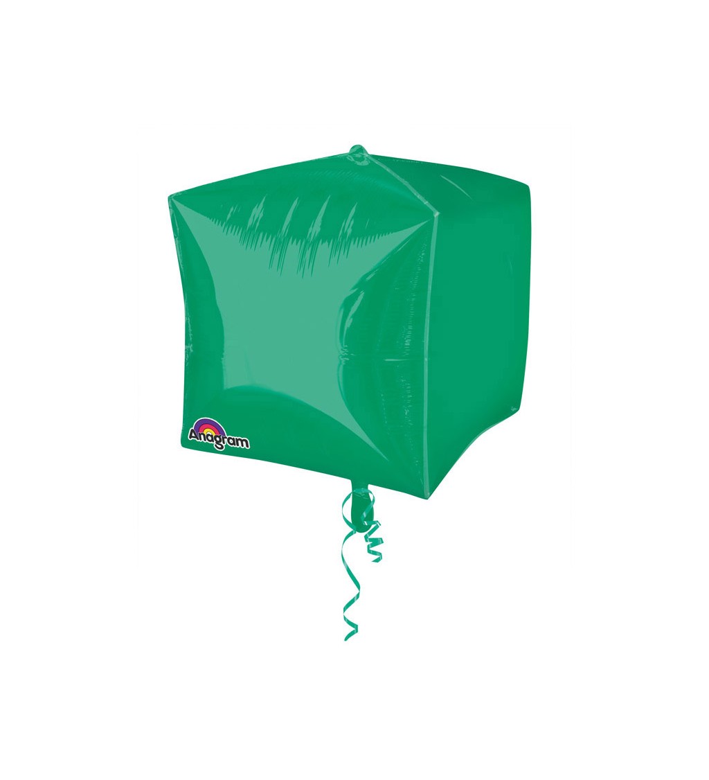 Fóliový balonek ve tvaru kostky - zelená