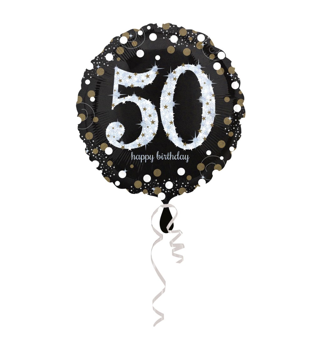 Balónek - 50 Stříbrno-zlatý