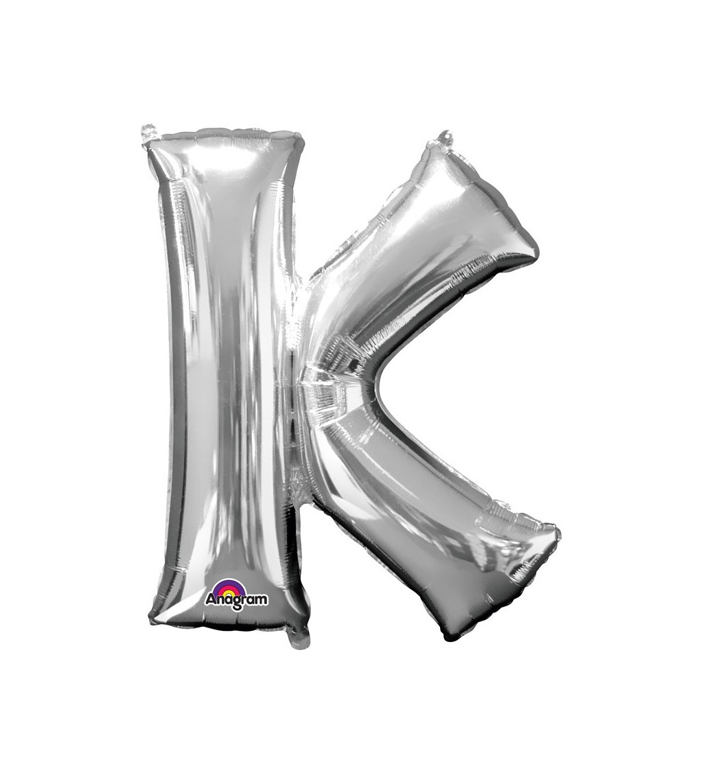 Fóliový balónek - K Stříbrný