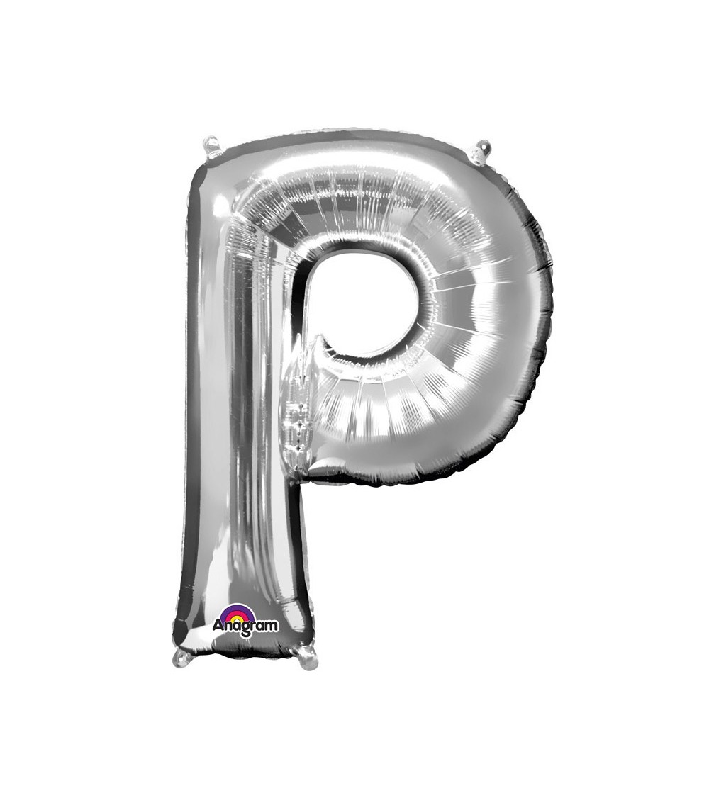 Fóliový balónek - P Stříbrný