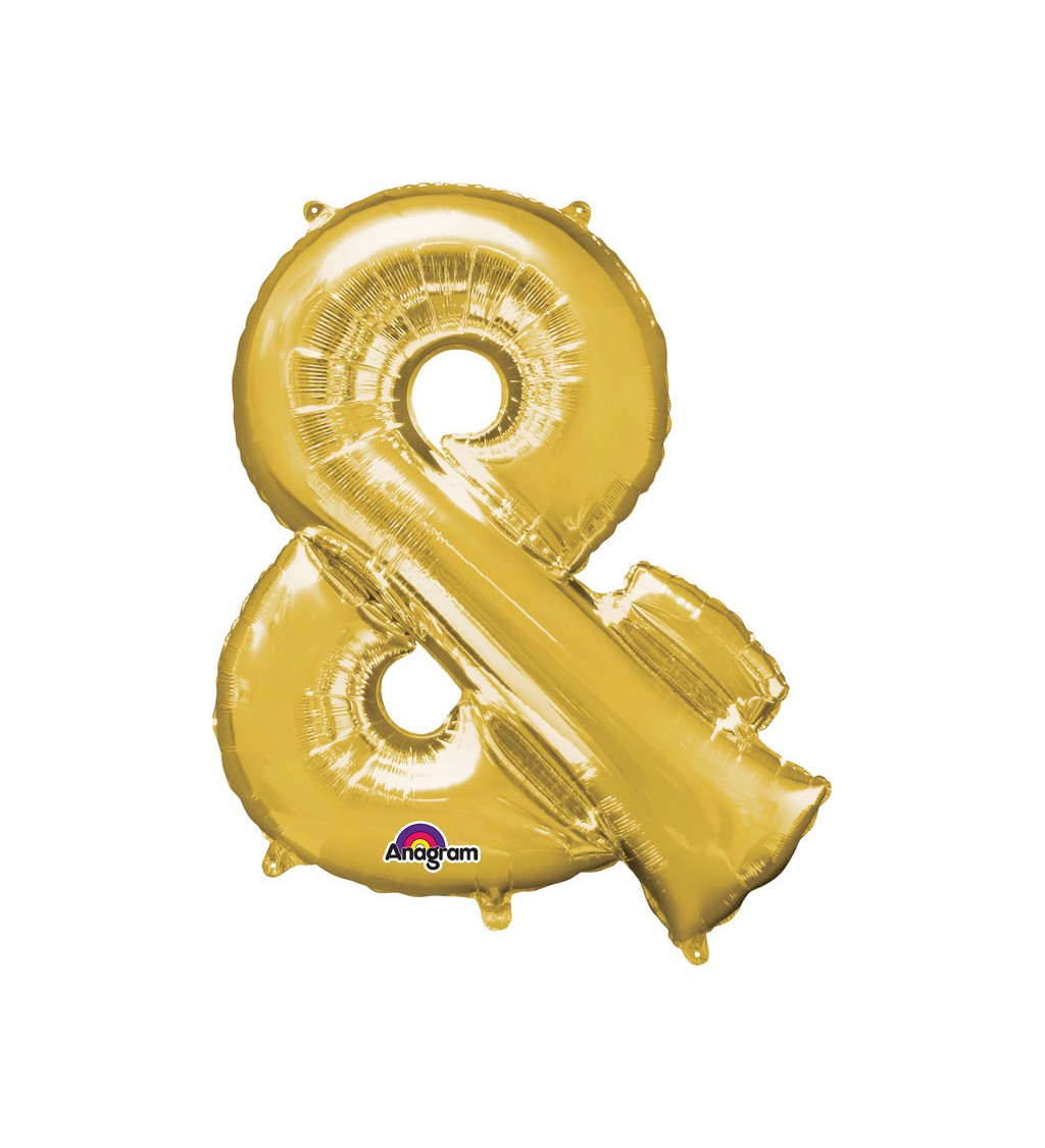 Zlatý fóliový balónek znak &