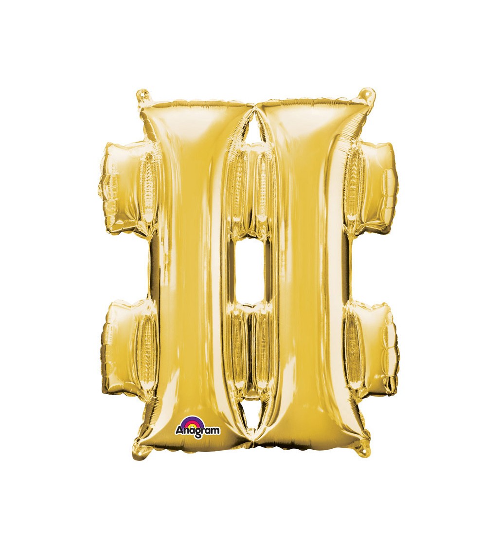 Znak # - Zlatý mini fóliový balónek