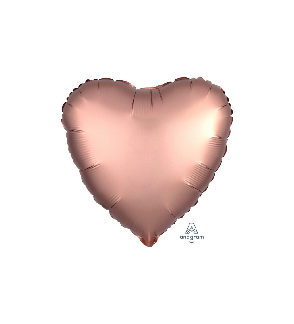 Fóliový balónek - Srdce Růžové zlato