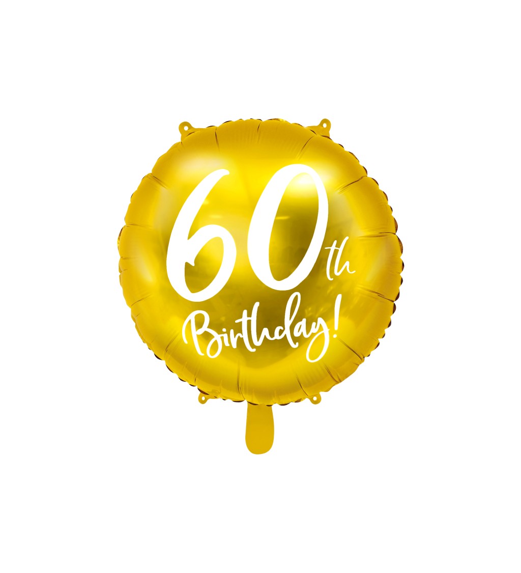 Zlatý kulatý balónek 60. narozeniny