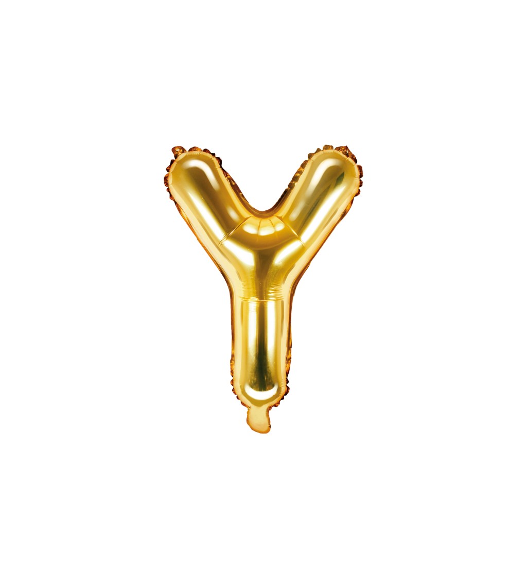 Fóliový balónek písmeno "Y" rosegold, 35 cm    (0x)