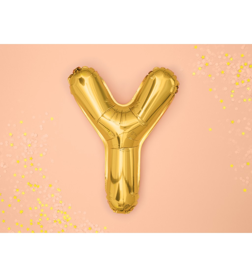 Fóliový balónek písmeno "Y" rosegold, 35 cm    (0x)