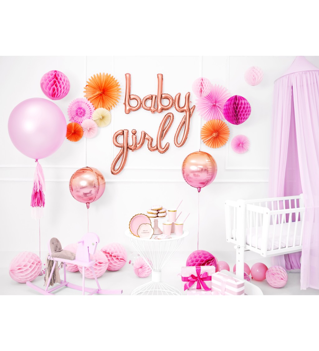 Fóliový balónek Baby - růžové zlato