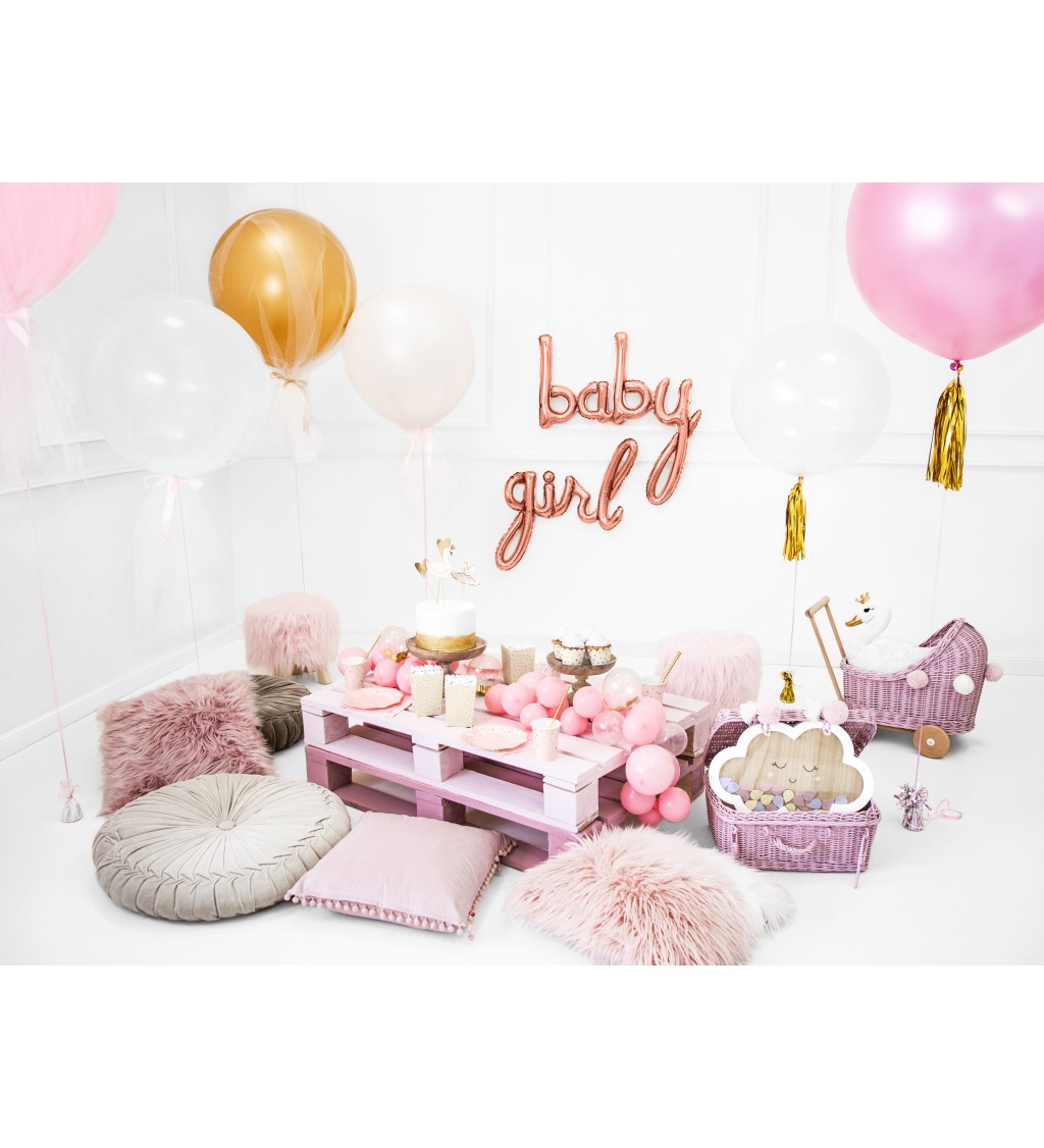 Fóliový balónek Baby - růžové zlato