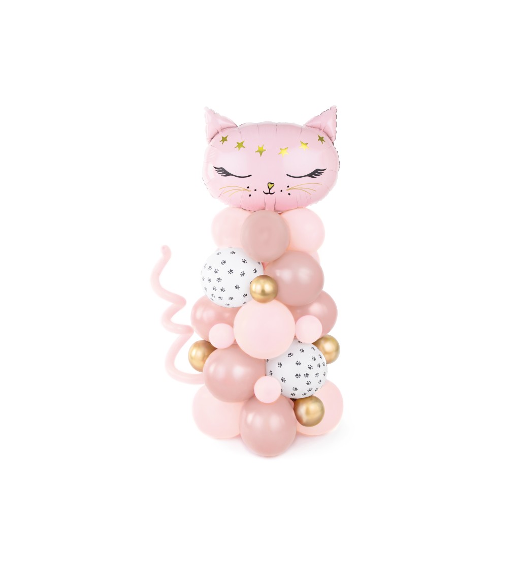 Sada balónků - růžová kočka