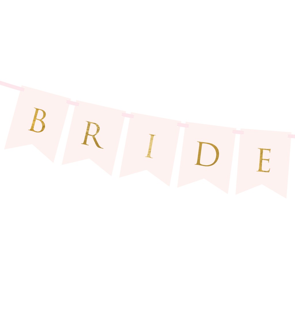 Girlanda - bride and groom růžová