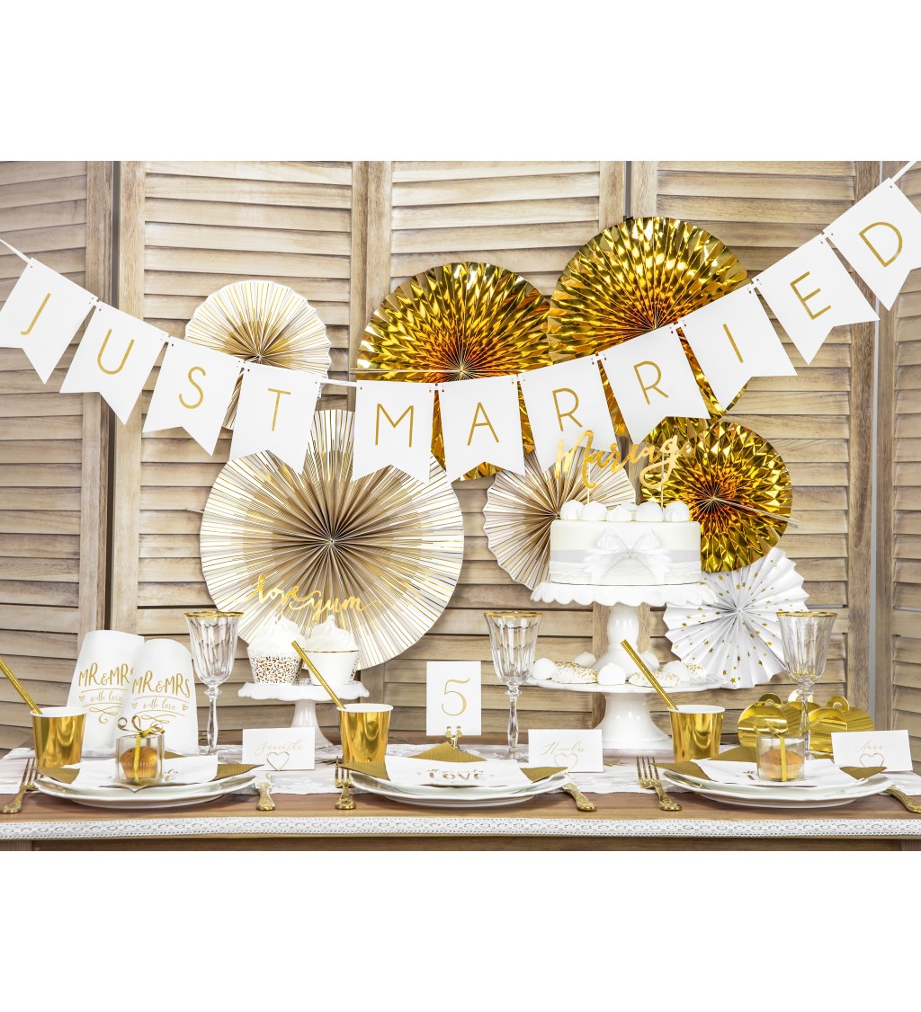 Zlatá dekorace na dort - Mariage