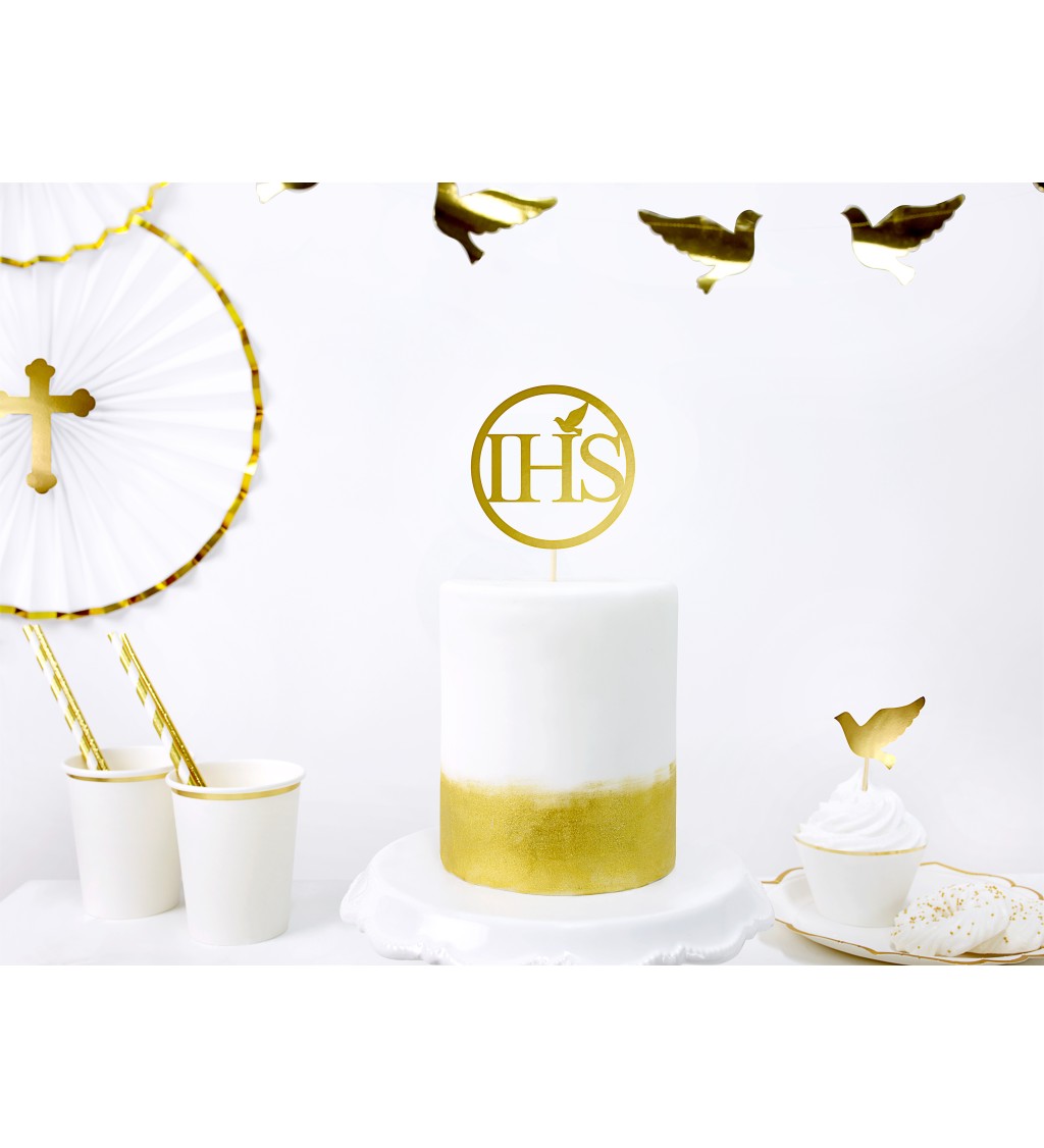 Zlatá dekorace na dort - IHS