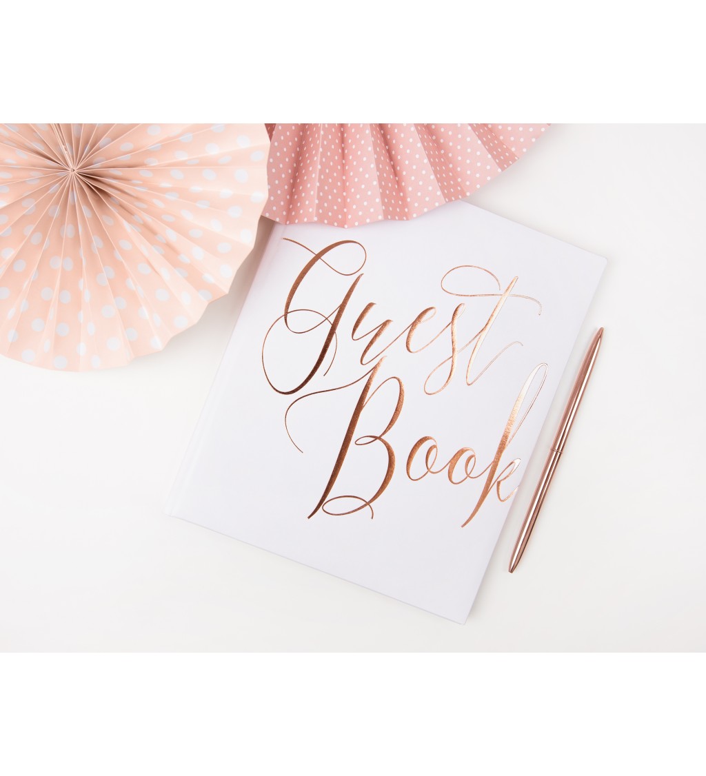 Bílá kniha Guest Book - růžové zlato